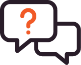 Question mark in speech bubbles